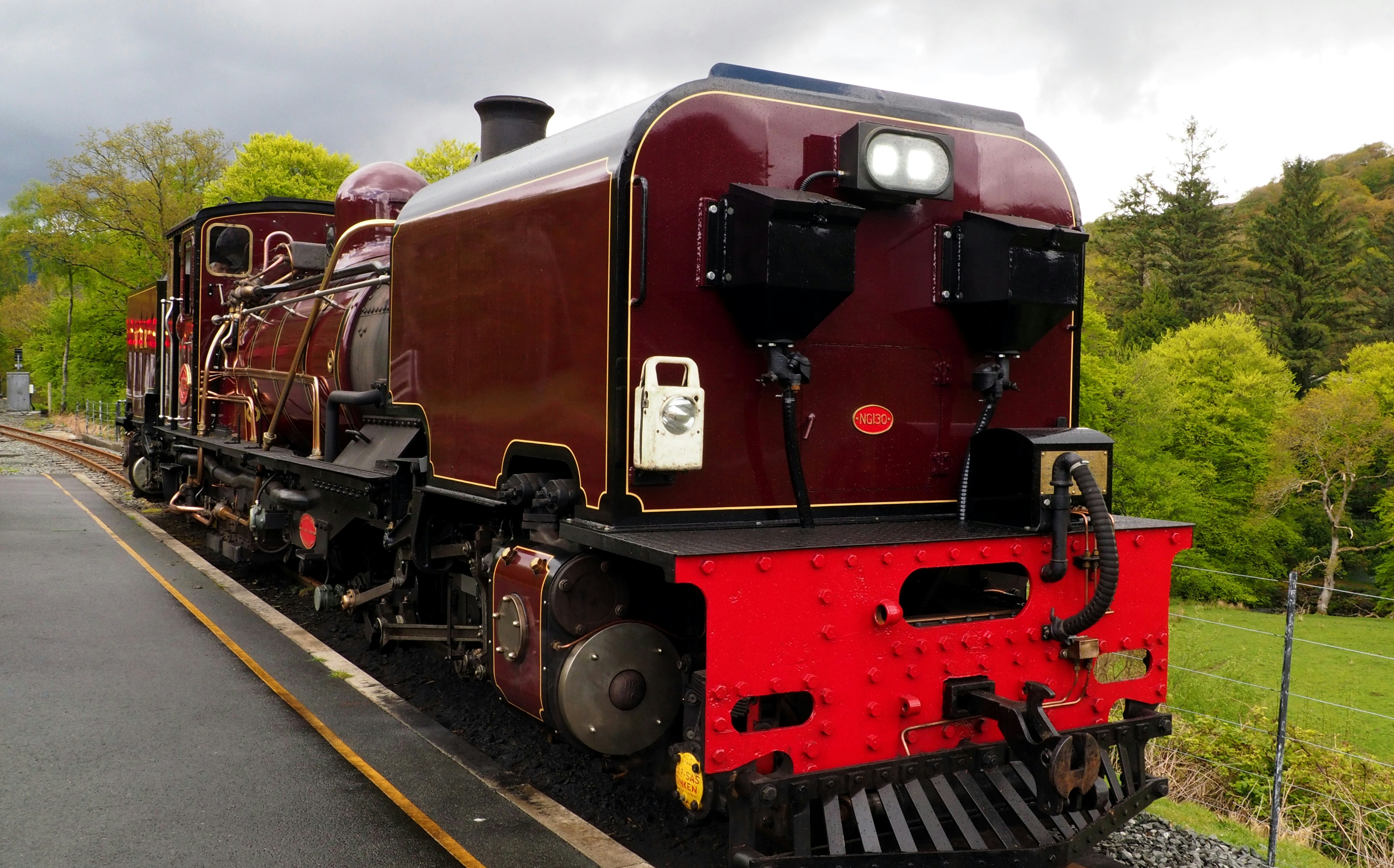 Railway photography location with mountain backdrop